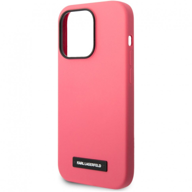 iPhone 14 PRO neo rožinė Magsafe KARL LAGERFELD nugarėlė KLHMP14LSLMP1PI 1