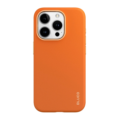 iPhone 14 PRO orange Leather Magnetic Mr. Monkey nugarėlė