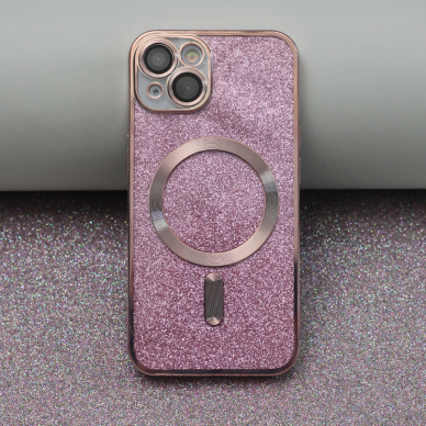 iPhone 14 PRO pink Glitter Chrome Mag nugarėle 1