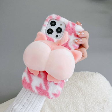 iPhone 14 PRO pink nugarėlė Fluffy Monkey 2