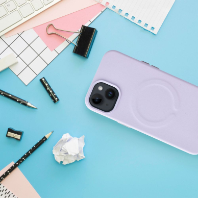 iPhone 14 PRO purple ROAR LEATHER MAG nugarėlė 2