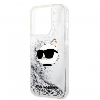 iPhone 14 PRO silver NFT Liquid Glitter KARL LAGERFELD nugarėlė 5