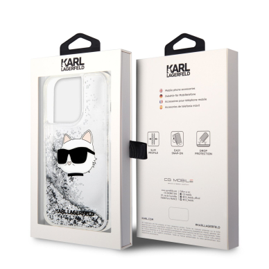 iPhone 14 PRO silver NFT Liquid Glitter KARL LAGERFELD nugarėlė 7