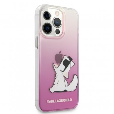 iPhone 14 PRO skaidri-rožinė KARL LAGERFELD nugarėlė KLHCP14LCFNRCPI 4