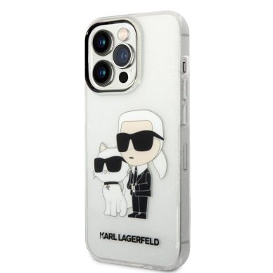 iPhone 14 PRO transparent NFT IML Glitter KARL LAGERFELD nugarėlė 3