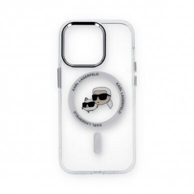 iPhone 14 PRO clear Magsafe IML Metal KC Heads KARL LAGERFELD nugarėlė
