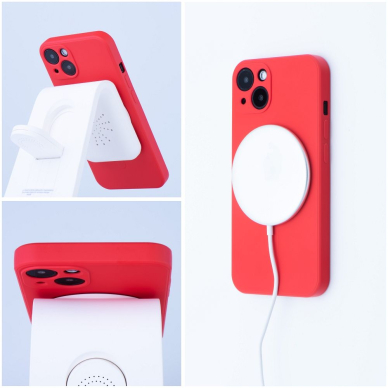 iPhone 14 raudona MagSilicone nugarėlė 8