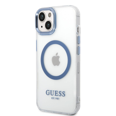 iPhone 14/13 skaidri + mėlyna Magsafe GUESS nugarėlė GUHMP14SHTRMB 2