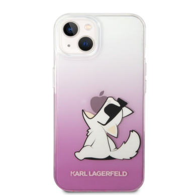 iPhone 14/13 skaidri-rožinė KARL LAGERFELD nugarėlė KLHCP14SCFNRCPI 3