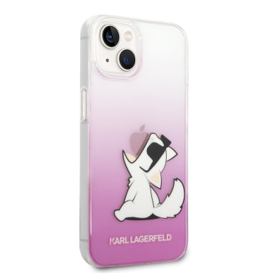 iPhone 14/13 skaidri-rožinė KARL LAGERFELD nugarėlė KLHCP14SCFNRCPI 4
