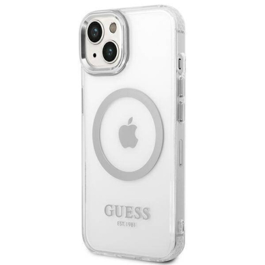 iPhone 14/13 skaidri + sidabro sp. Magsafe GUESS nugarėlė GUHMP14SHTRMS 3