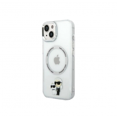 iPhone 14 transparent + silver Magsafe KARL LAGERFELD nugarėlė 3