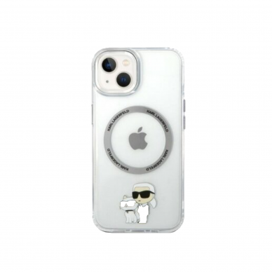 iPhone 14 transparent + silver Magsafe KARL LAGERFELD nugarėlė 2