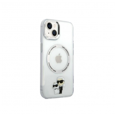 iPhone 14 transparent + silver Magsafe KARL LAGERFELD nugarėlė 4
