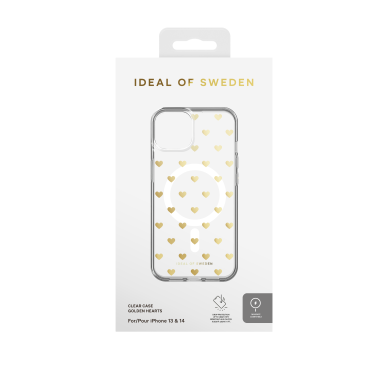 iPhone 14/13 iDeal Of Sweden Clear MagSafe nugarėlė Golden Hearts 3