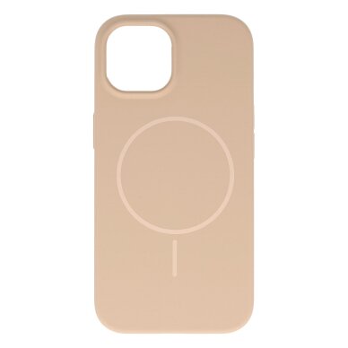 iPhone 15 / 14 / 13 beige SLIM SILICONE MagSafe nugarėlė