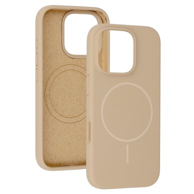 iPhone 15 / 14 / 13 beige SLIM SILICONE MagSafe nugarėlė 4