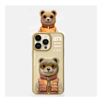 iPhone 15 beige NIMMY Teddy with Glasses nugarėlė 1 iPhone 15 beige NIMMY Teddy with Glasses nugarėlė 1