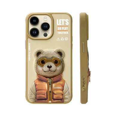 iPhone 15 beige NIMMY Teddy with Glasses nugarėlė 2
