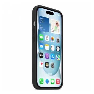 iPhone 15 Black Original Silicone MagSafe nugarėlė MT0J3ZM/A 2
