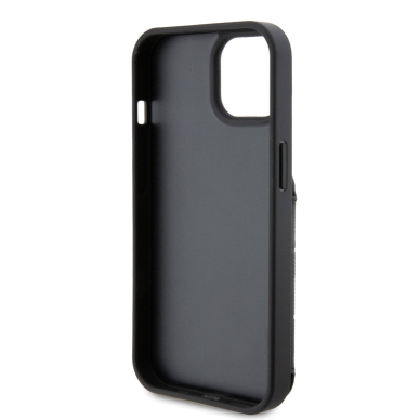 iPhone 15 / 14 / 13 black Saffiano Cardslots and Stand Monogram KARL LAGERFELD nugarėlė 7