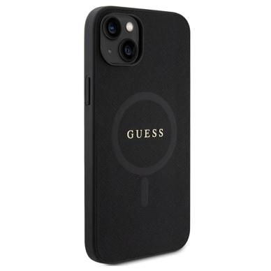 iPhone 15 / 14 / 13 black Saffiano MagSafe GUESS nugarėlė 2