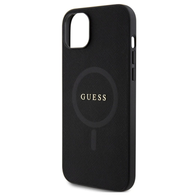 iPhone 15 / 14 / 13 black Saffiano MagSafe GUESS nugarėlė 3