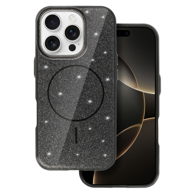 iPhone 15 black SLIM SHINY MagSafe nugarėlė