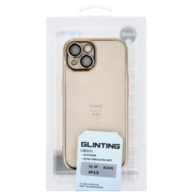 iPhone 15 gold X-LEVEL GLINTING nugarėlė 1