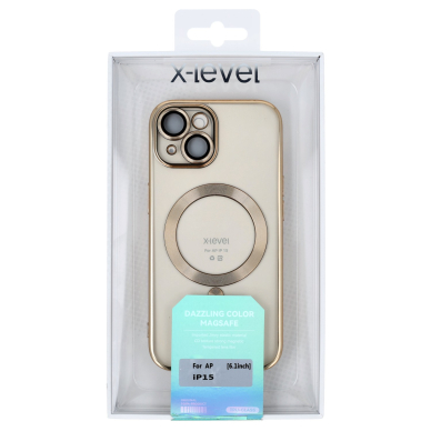 iPhone 15 gold X-LEVEL Magsafe DAZZLING COLOR nugarėlė 2