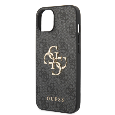 iPhone 15 / 14 / 13 grey Metal Logo GUESS nugarėlė 5