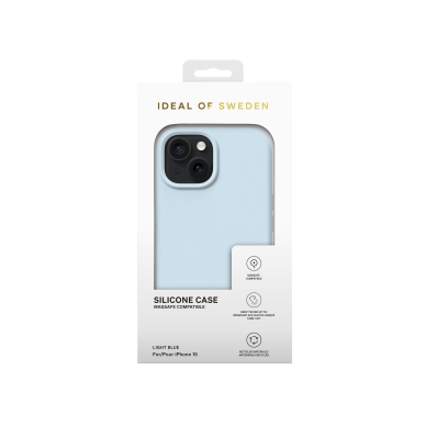 iPhone 15 iDeal Of Sweden nugarėlė MagSafe Silicone Light Blue 4