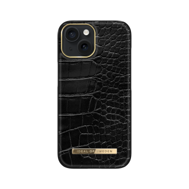 iPhone 15 iDeal Of Sweden nugarėlė Neo Noir Croco Silver