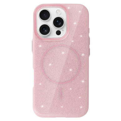 iPhone 15 light pink SLIM SHINY MagSafe nugarėlė 1