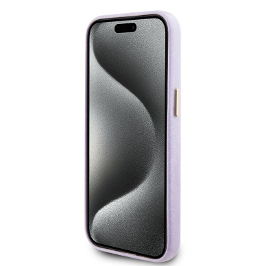 iPhone 15 / 14 / 13 lilac Glitter Glossy Script GUESS nugarėlė 4
