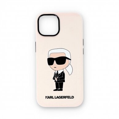 iPhone 15 / 14 / 13 pink NFT Liquid Silicone KARL LAGERFELD nugarėlė