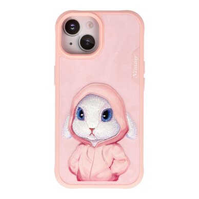 iPhone 15 pink NIMMY Bunny with Hoodie nugarėlė iPhone 15 pink NIMMY Bunny with Hoodie nugarėlė