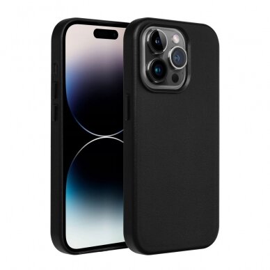 iPhone 15 PLUS black MagLeather MagSafe nugarėlė 1