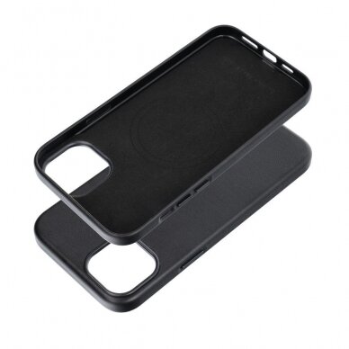 iPhone 15 PLUS black MagLeather MagSafe nugarėlė 11