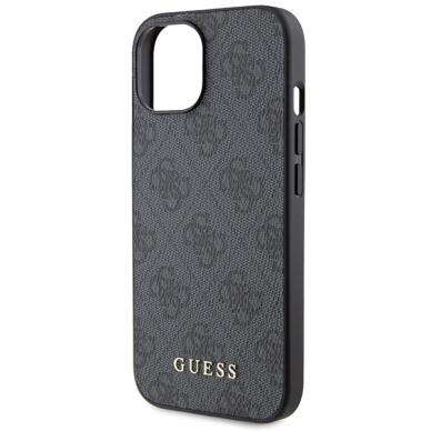 iPhone 15 PLUS grey Metal Gold Logo GUESS nugarėlė 13