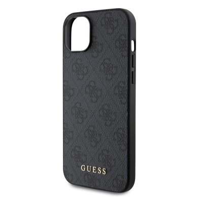 iPhone 15 PLUS grey Metal Gold Logo GUESS nugarėlė 3