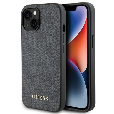 iPhone 15 PLUS grey Metal Gold Logo GUESS nugarėlė 8