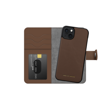 iPhone 15 PLUS iDeal Of Sweden dėklas Magnet Wallet+ Dark Brown 4