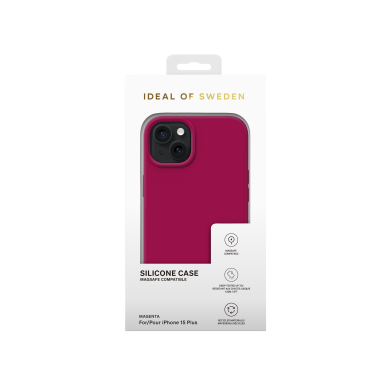 iPhone 15 PLUS iDeal Of Sweden nugarėlė MagSafe Silicone Magenta 1