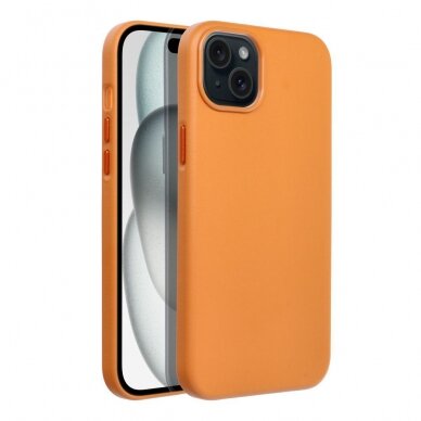 iPhone 15 PLUS orange MagLeather MagSafe nugarėlė 10