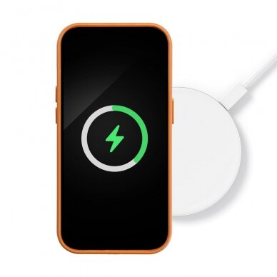 iPhone 15 PLUS orange MagLeather MagSafe nugarėlė 3