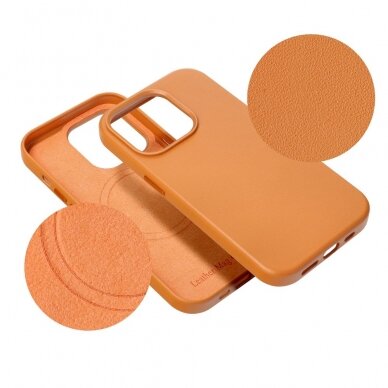 iPhone 15 PLUS orange MagLeather MagSafe nugarėlė 5
