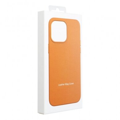 iPhone 15 PLUS orange MagLeather MagSafe nugarėlė 8