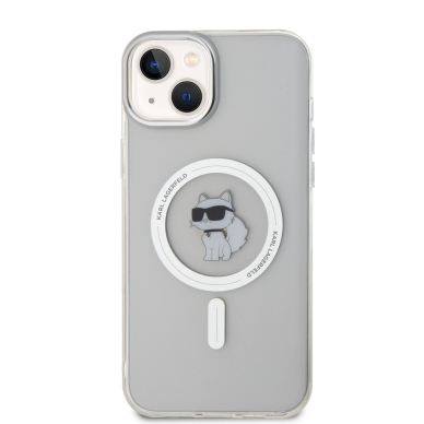 iPhone 15 PLUS transparent MagSafe Choupette IML KARL LAGERFELD nugarėlė 2