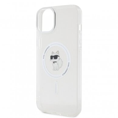 iPhone 15 PLUS transparent MagSafe Choupette IML KARL LAGERFELD nugarėlė 5